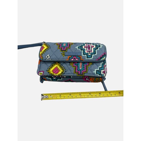 Vera Bradley Blue Painted Medallian Wristlet Zippered RFID Wallet Missing Strap - Picture 7 of 8